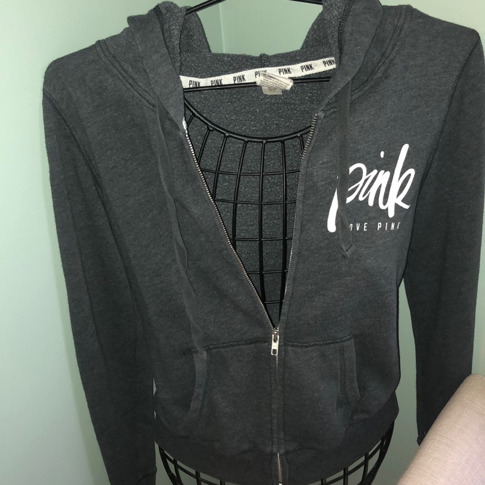 PINK zip up sweater